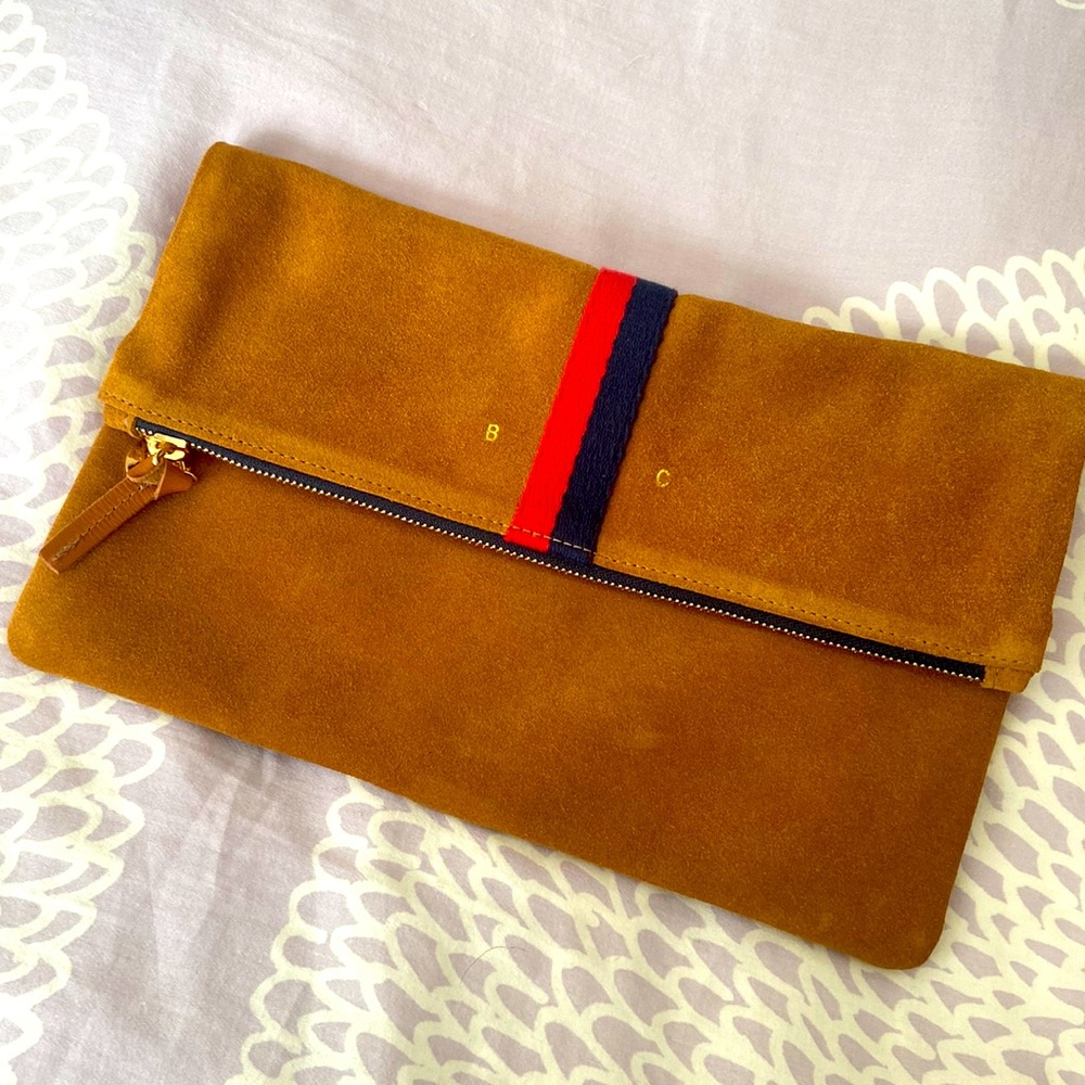 Clare V Suede Fold-over Clutch
